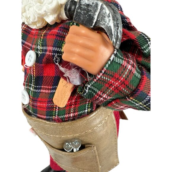 Christmas Carpenter Santa Claus Figurine 11 in Tools Toy Box Holiday Decor - Picture 4 of 8